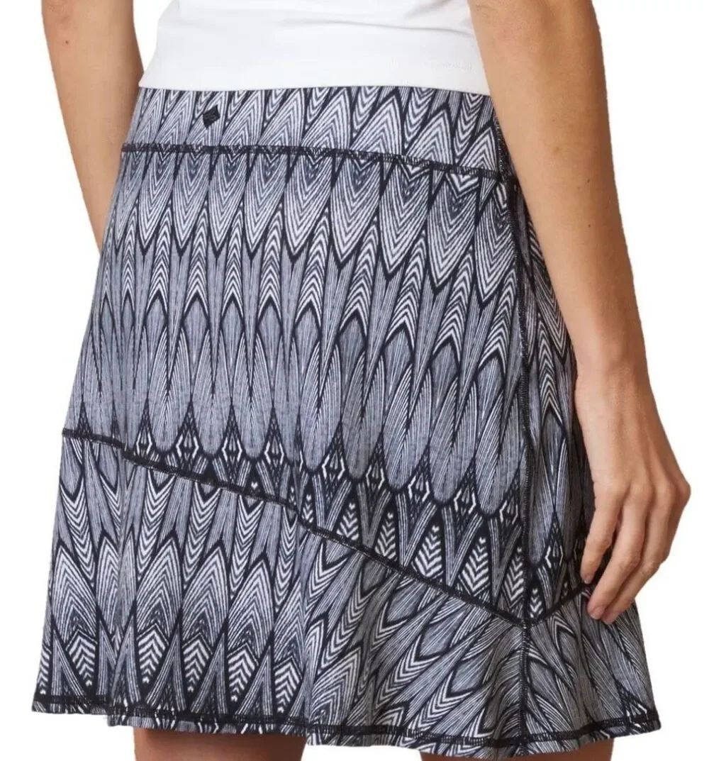 PRANA Keely black white BOHO PRINT A LINE Skirt sz S